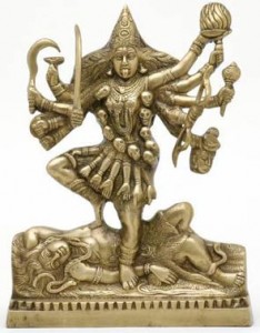 Kali standing on Shiva's corpse