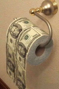 American dollar toilet paper roll